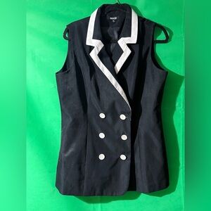 Hannah Black and White Double-Breasted Vest